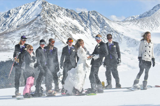 свадьба на сноубордах